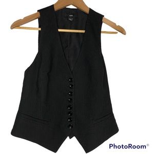 Womens VEST black with white pin stripes by H&M size 6